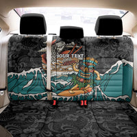 Personalized Japanese Koi Fish Ramen Back Car Seat Cover Tiki Surfing Wagara Hibiscus Pattern LT9 - Polynesian Pride