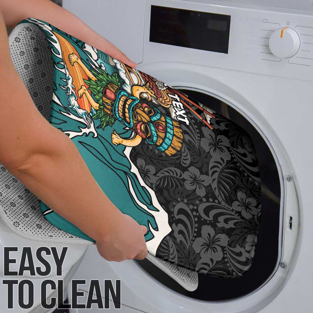 Personalized Japanese Koi Fish Ramen Bathroom Set Tiki Surfing Wagara Hibiscus Pattern LT9 - Polynesian Pride