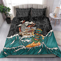 Personalized Japanese Koi Fish Ramen Bedding Set Tiki Surfing Wagara Hibiscus Pattern LT9 - Polynesian Pride