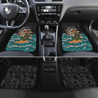 Personalized Japanese Koi Fish Ramen Car Mats Tiki Surfing Wagara Hibiscus Pattern LT9 Set 4pcs Black - Polynesian Pride
