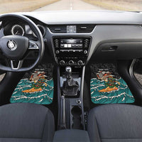 Personalized Japanese Koi Fish Ramen Car Mats Tiki Surfing Wagara Hibiscus Pattern LT9 Set 2pcs - Front Black - Polynesian Pride