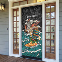 Personalized Japanese Koi Fish Ramen Door Cover Tiki Surfing Wagara Hibiscus Pattern LT9 - Polynesian Pride