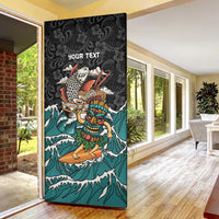 Personalized Japanese Koi Fish Ramen Door Cover Tiki Surfing Wagara Hibiscus Pattern LT9 - Polynesian Pride