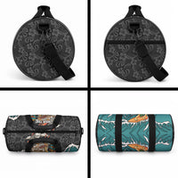 Personalized Japanese Koi Fish Ramen Duffle Bag Tiki Surfing Wagara Hibiscus Pattern LT9 - Polynesian Pride