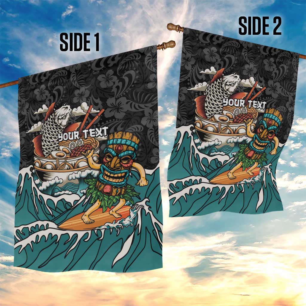 Personalized Japanese Koi Fish Ramen Garden Flag Tiki Surfing Wagara Hibiscus Pattern LT9 - Polynesian Pride