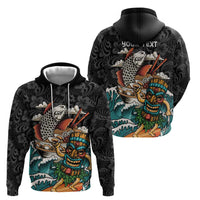 Personalized Japanese Koi Fish Ramen Hoodie Tiki Surfing Wagara Hibiscus Pattern LT9 - Polynesian Pride