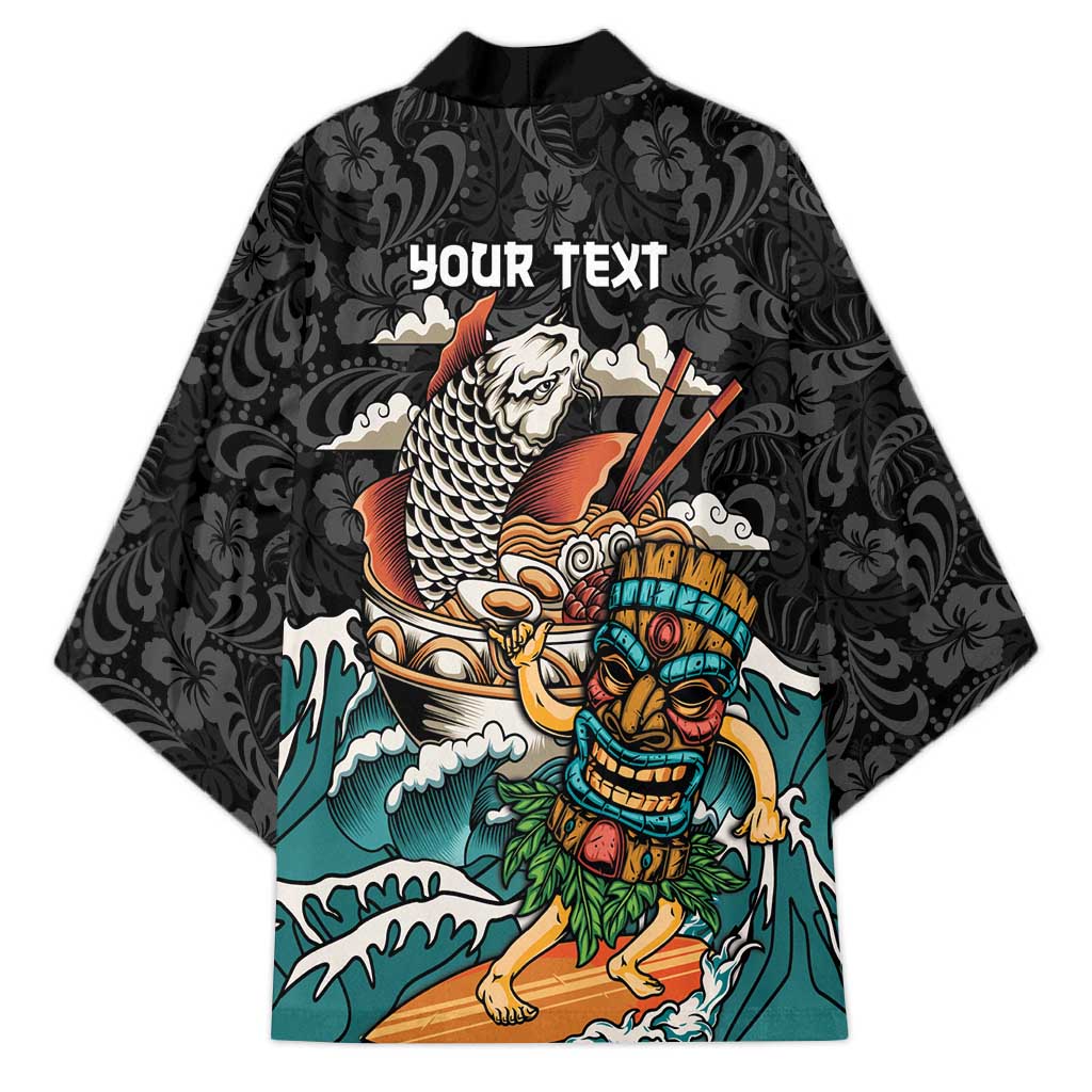 Personalized Japanese Koi Fish Ramen Kimono Tiki Surfing Wagara Hibiscus Pattern LT9 - Polynesian Pride
