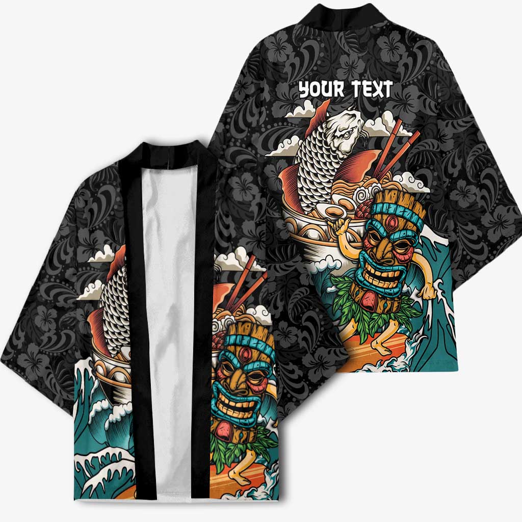 Personalized Japanese Koi Fish Ramen Kimono Tiki Surfing Wagara Hibiscus Pattern LT9 - Polynesian Pride