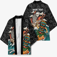 Personalized Japanese Koi Fish Ramen Kimono Tiki Surfing Wagara Hibiscus Pattern LT9 - Polynesian Pride