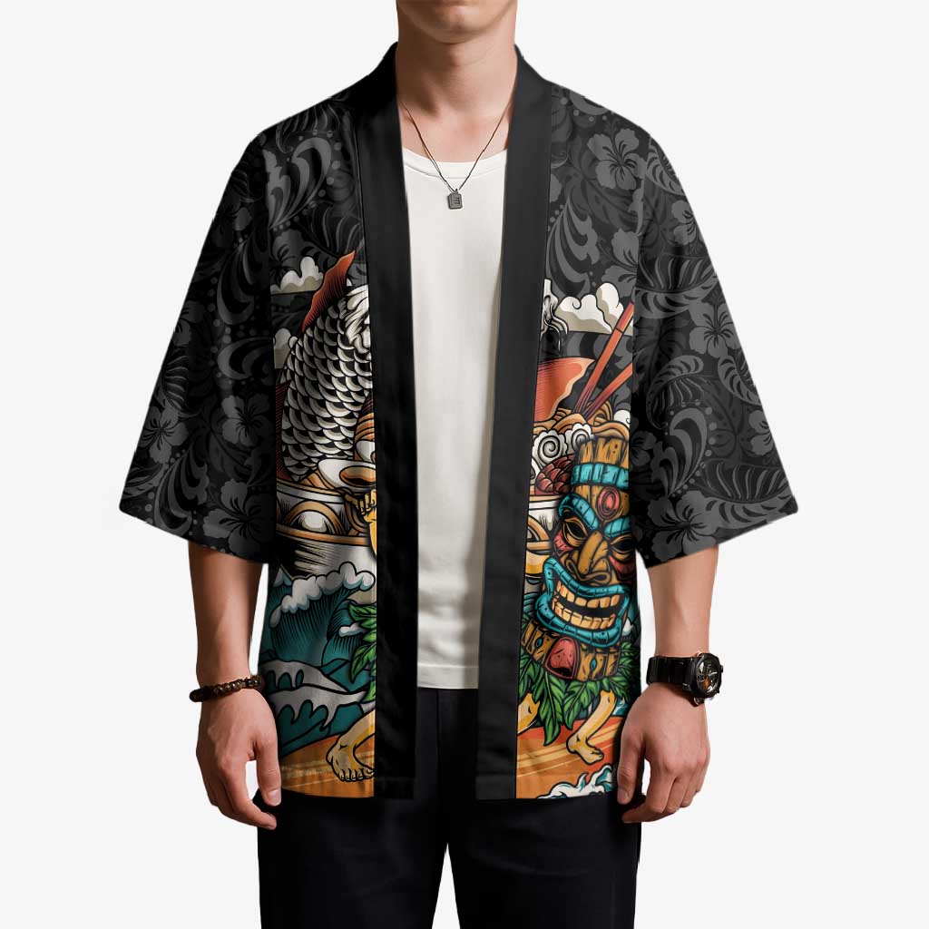 Personalized Japanese Koi Fish Ramen Kimono Tiki Surfing Wagara Hibiscus Pattern LT9 - Polynesian Pride