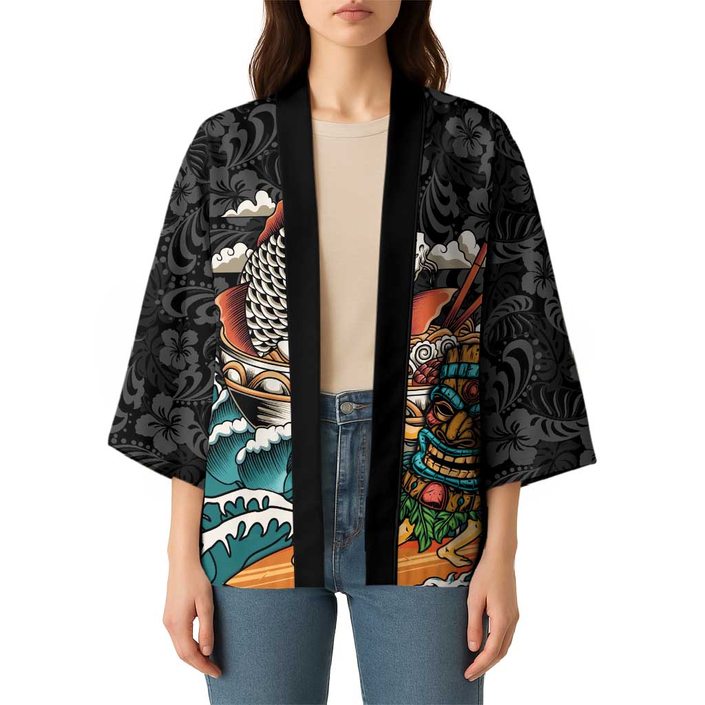 Personalized Japanese Koi Fish Ramen Kimono Tiki Surfing Wagara Hibiscus Pattern LT9 - Polynesian Pride