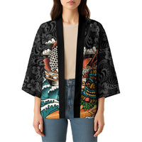 Personalized Japanese Koi Fish Ramen Kimono Tiki Surfing Wagara Hibiscus Pattern LT9 - Polynesian Pride