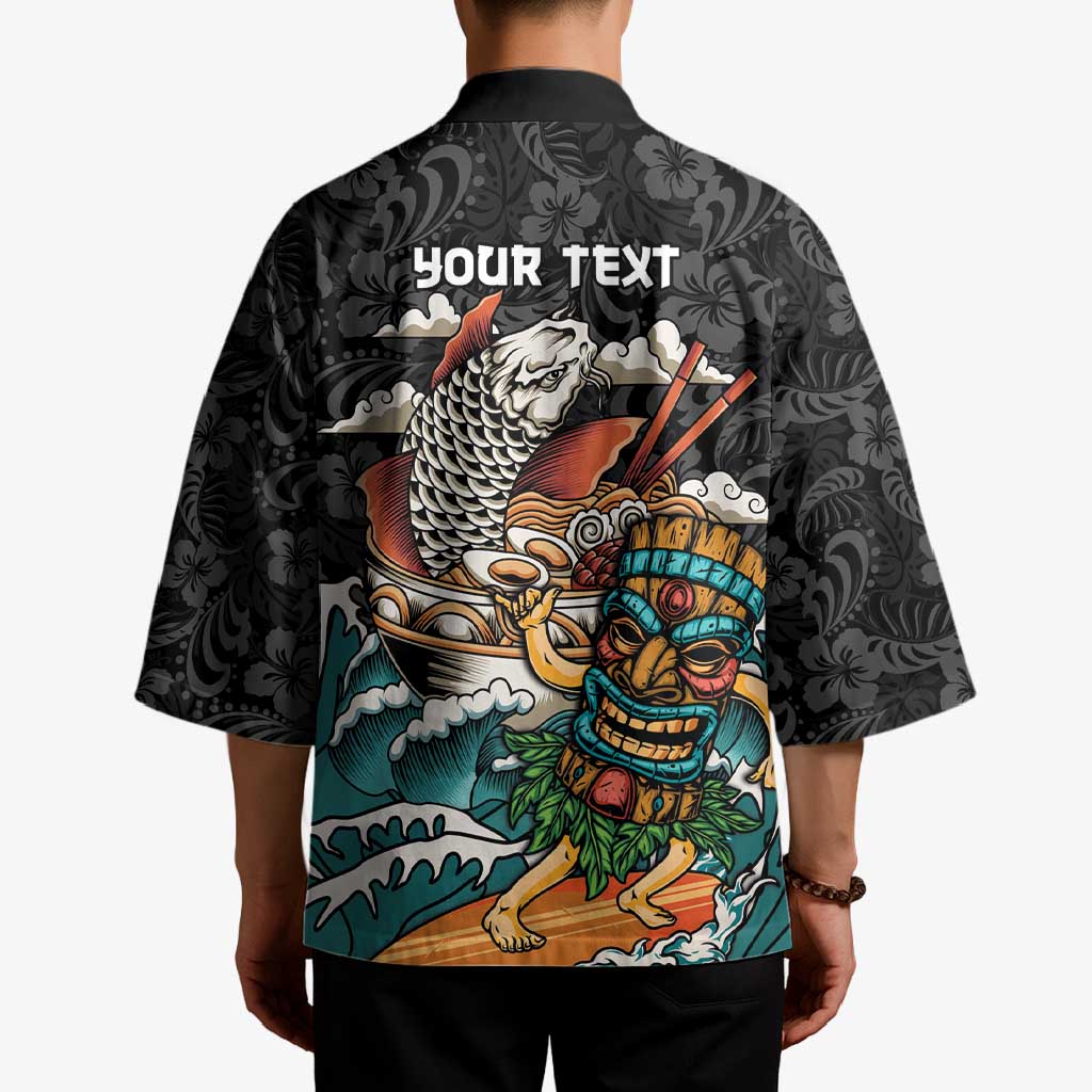 Personalized Japanese Koi Fish Ramen Kimono Tiki Surfing Wagara Hibiscus Pattern LT9 - Polynesian Pride