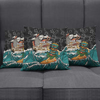 Personalized Japanese Koi Fish Ramen Pillow Cover Tiki Surfing Wagara Hibiscus Pattern LT9 - Polynesian Pride