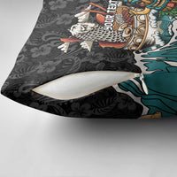 Personalized Japanese Koi Fish Ramen Pillow Cover Tiki Surfing Wagara Hibiscus Pattern LT9 - Polynesian Pride