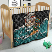 Personalized Japanese Koi Fish Ramen Quilt Tiki Surfing Wagara Hibiscus Pattern LT9 - Polynesian Pride