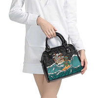 Personalized Japanese Koi Fish Ramen Shoulder Handbag Tiki Surfing Wagara Hibiscus Pattern LT9 - Polynesian Pride