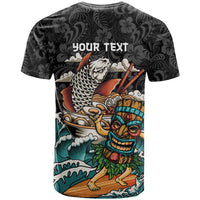 Personalized Japanese Koi Fish Ramen T Shirt Tiki Surfing Wagara Hibiscus Pattern LT9 - Polynesian Pride