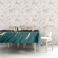 Personalized Japanese Koi Fish Ramen Tablecloth Tiki Surfing Wagara Hibiscus Pattern LT9 - Polynesian Pride
