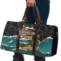 Personalized Japanese Koi Fish Ramen Travel Bag Tiki Surfing Wagara Hibiscus Pattern LT9 - Polynesian Pride