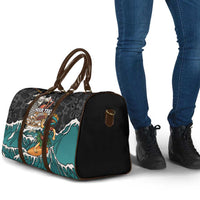 Personalized Japanese Koi Fish Ramen Travel Bag Tiki Surfing Wagara Hibiscus Pattern LT9 - Polynesian Pride
