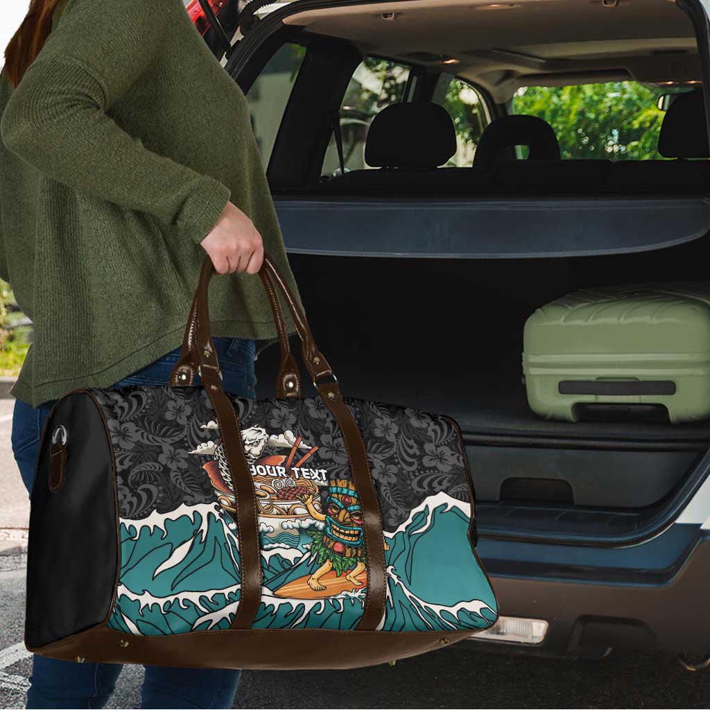 Personalized Japanese Koi Fish Ramen Travel Bag Tiki Surfing Wagara Hibiscus Pattern LT9 - Polynesian Pride