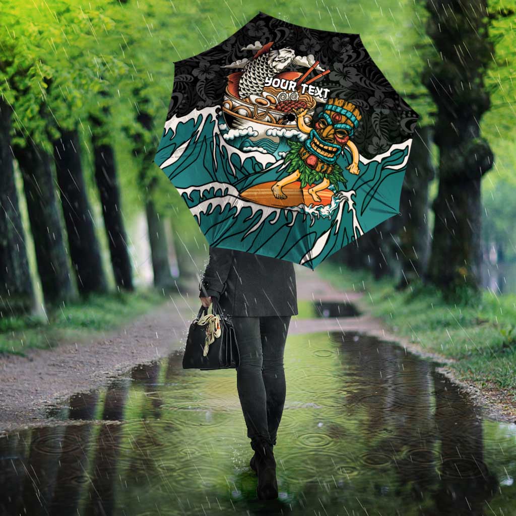 Personalized Japanese Koi Fish Ramen Umbrella Tiki Surfing Wagara Hibiscus Pattern LT9 - Polynesian Pride