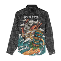 Personalized Japanese Koi Fish Ramen Women Casual Shirt Tiki Surfing Wagara Hibiscus Pattern LT9 - Polynesian Pride