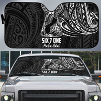 Black Guam Latte Stone Tribal Tattoo Auto Sun Shade Hafa Adai Six 7 One - Polynesian Pride