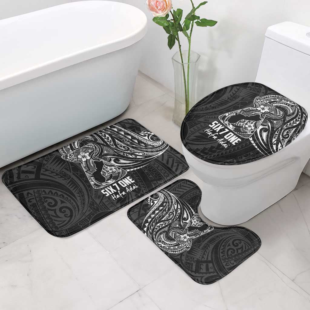 Black Guam Latte Stone Tribal Tattoo Bathroom Set Hafa Adai Six 7 One - Polynesian Pride