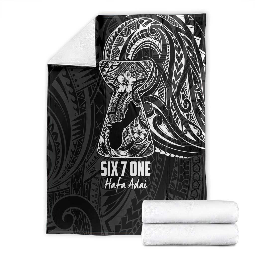 Black Guam Latte Stone Tribal Tattoo Blanket Hafa Adai Six 7 One