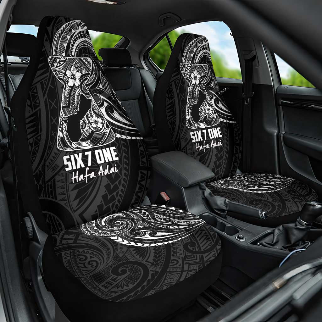 Black Guam Latte Stone Tribal Tattoo Car Seat Cover Hafa Adai Six 7 One