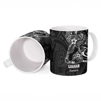 Black Guam Latte Stone Tribal Tattoo Ceramic Mug Hafa Adai Six 7 One - Polynesian Pride