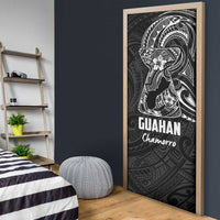Black Guam Latte Stone Tribal Tattoo Door Cover Hafa Adai Six 7 One - Polynesian Pride