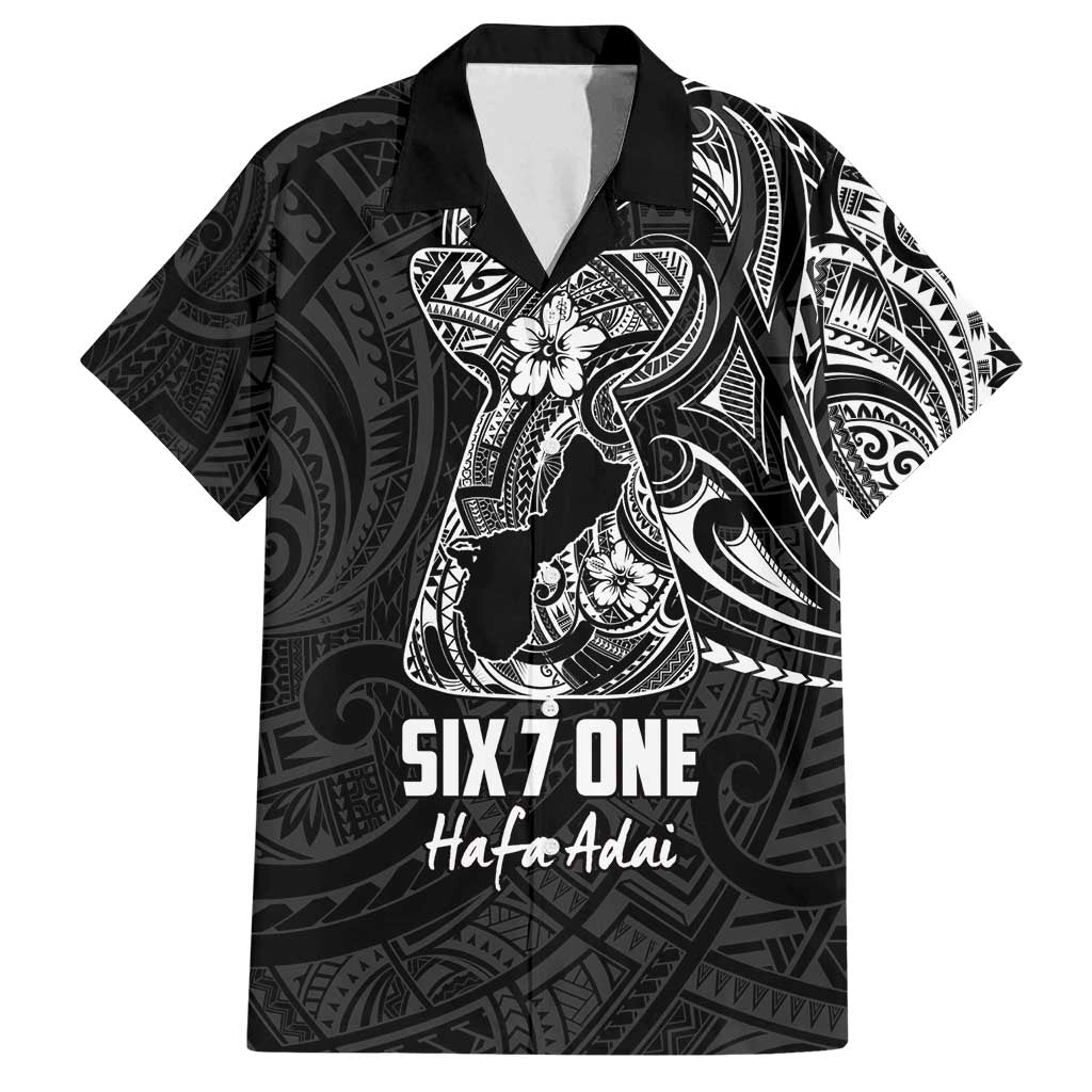 Black Guam Latte Stone Tribal Tattoo Family Matching Long Sleeve Bodycon Dress and Hawaiian Shirt Hafa Adai Six 7 One