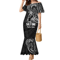 Black Guam Latte Stone Tribal Tattoo Family Matching Mermaid Dress and Hawaiian Shirt Hafa Adai Six 7 One