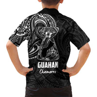 Black Guam Latte Stone Tribal Tattoo Hawaiian Shirt Hafa Adai Six 7 One