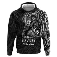 Black Guam Latte Stone Tribal Tattoo Hoodie Hafa Adai Six 7 One