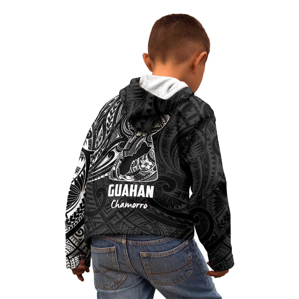 Black Guam Latte Stone Tribal Tattoo Kid Hoodie Hafa Adai Six 7 One