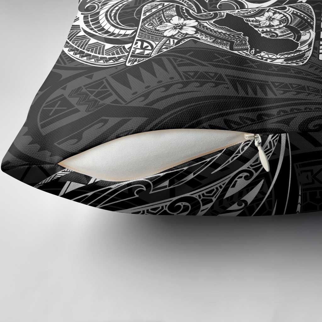 Black Guam Latte Stone Tribal Tattoo Pillow Cover Hafa Adai Six 7 One - Polynesian Pride