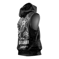 Black Guam Latte Stone Tribal Tattoo Sleeveless Hoodie Hafa Adai Six 7 One - Polynesian Pride