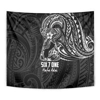 Black Guam Latte Stone Tribal Tattoo Tapestry Hafa Adai Six 7 One