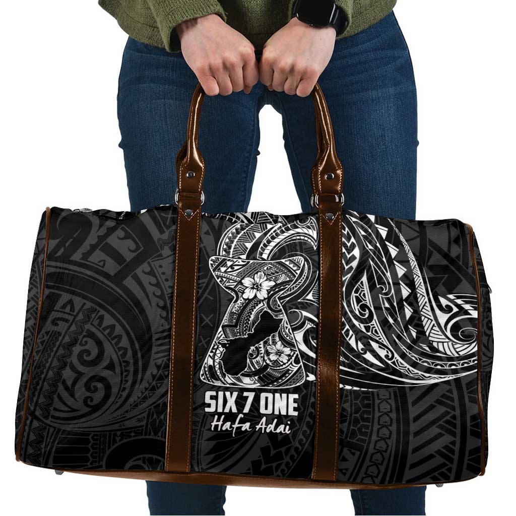 Black Guam Latte Stone Tribal Tattoo Travel Bag Hafa Adai Six 7 One - Polynesian Pride