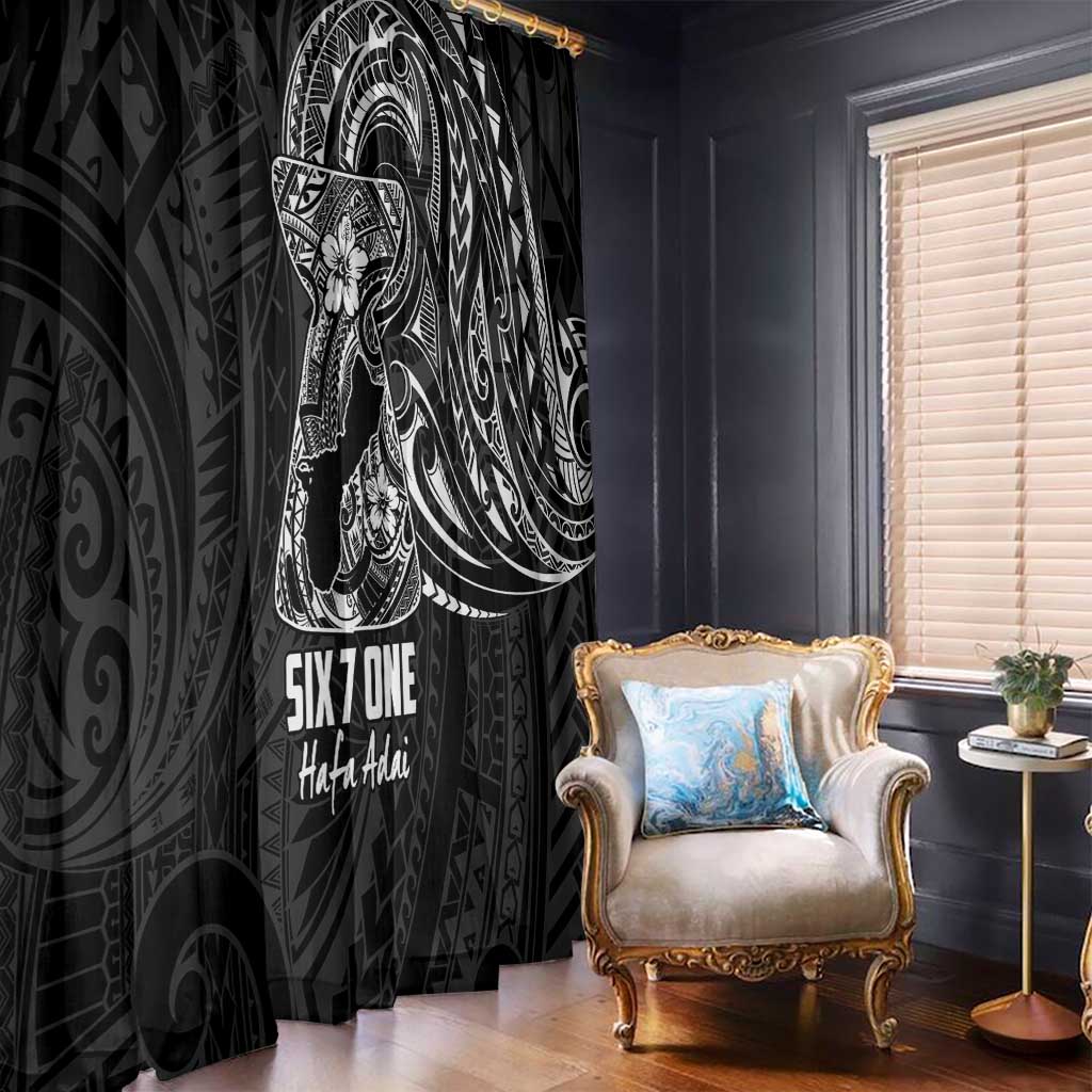 Black Guam Latte Stone Tribal Tattoo Window Curtain Hafa Adai Six 7 One
