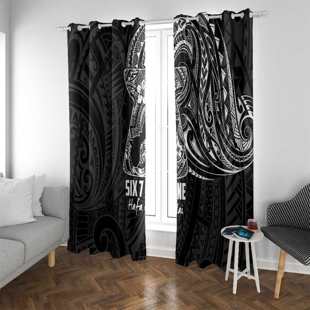 Black Guam Latte Stone Tribal Tattoo Window Curtain Hafa Adai Six 7 One