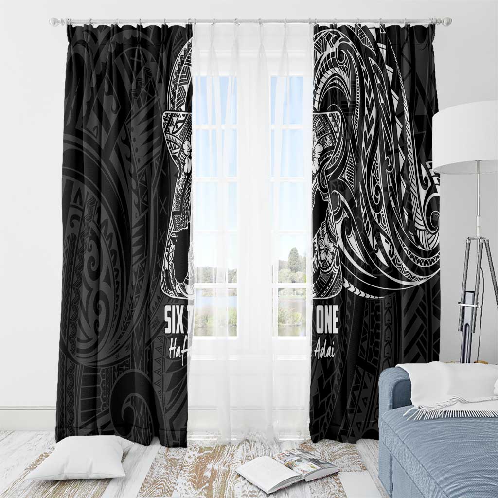 Black Guam Latte Stone Tribal Tattoo Window Curtain Hafa Adai Six 7 One