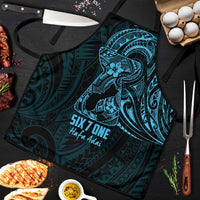 Blue Guam Latte Stone Tribal Tattoo Apron Hafa Adai Six 7 One - Polynesian Pride