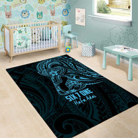 Blue Guam Latte Stone Tribal Tattoo Area Rug Hafa Adai Six 7 One