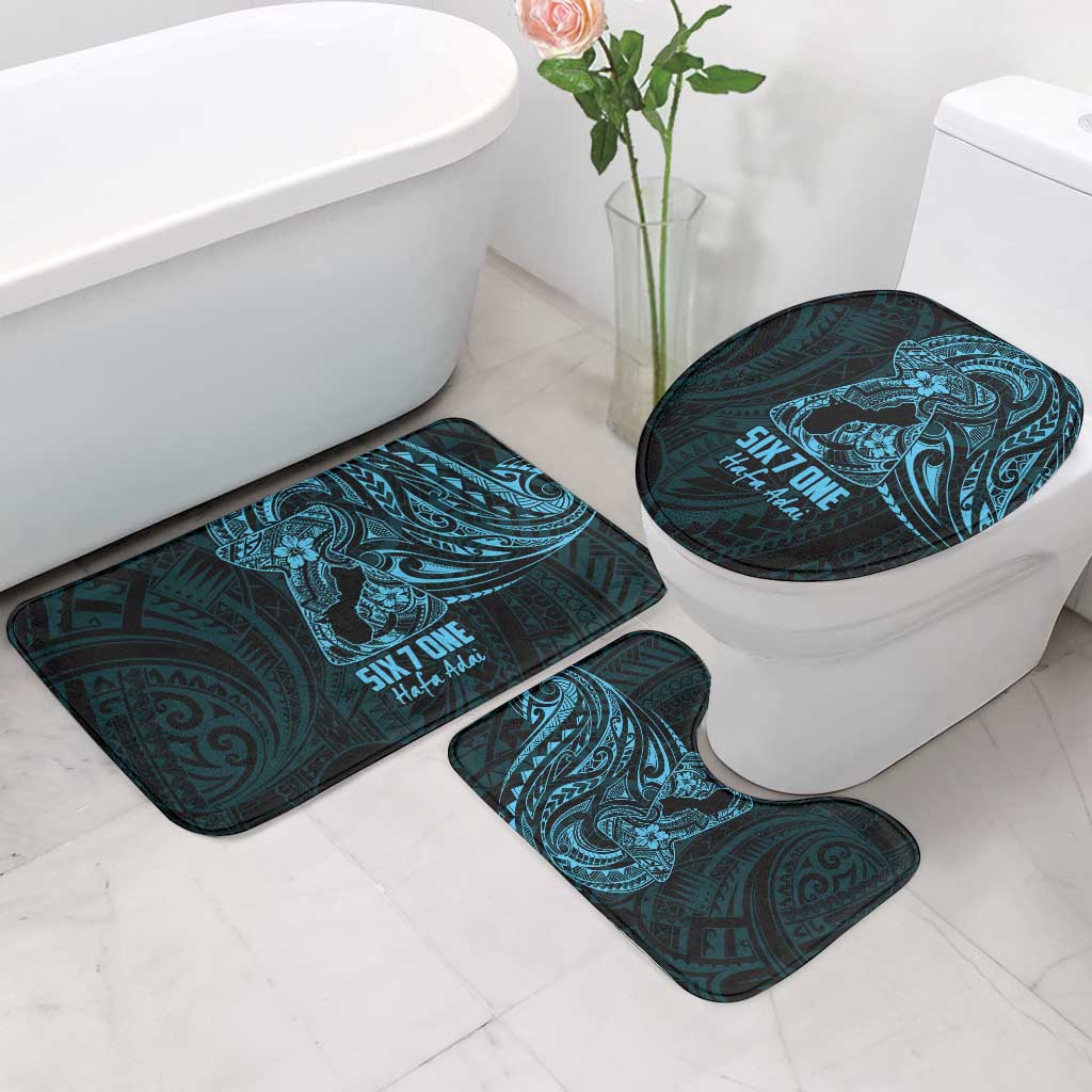 Blue Guam Latte Stone Tribal Tattoo Bathroom Set Hafa Adai Six 7 One - Polynesian Pride