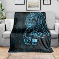 Blue Guam Latte Stone Tribal Tattoo Blanket Hafa Adai Six 7 One